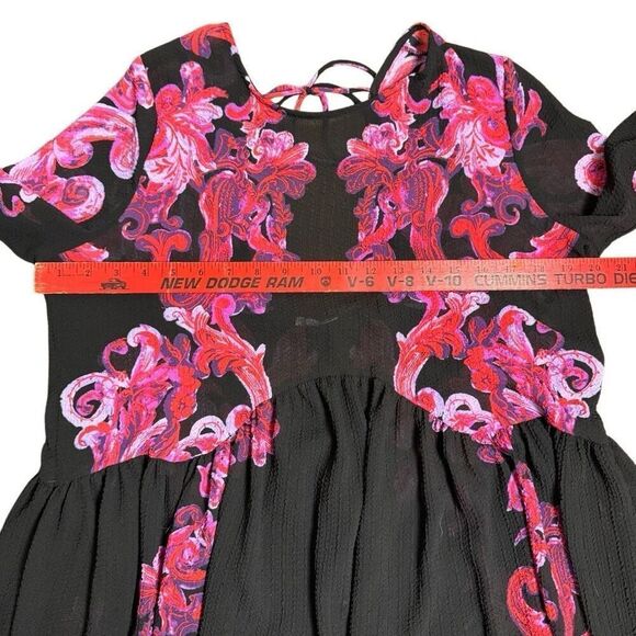 FREE PEOPLE Intimately Symphony Swing Mini Dress Black Women’s Size XS Textured - Picture 8 of 11